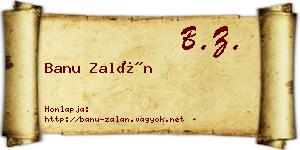 Banu Zalán névjegykártya